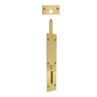 Windsor reverse barrel bolt in matte black, mounted on a door for secure latch functionality.