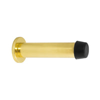 85mm Door Stop Concealed Skirting Fix in Polished Brass Unlacquered