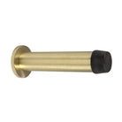 85mm Door Stop Concealed Skirting Fix in Satin Brass Unlaquered