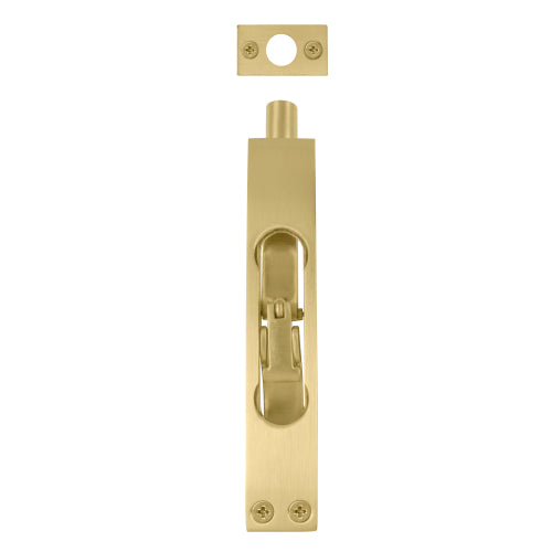 Heavy Duty Flushbolt H150mm x W25mm in Matt Satin Brass