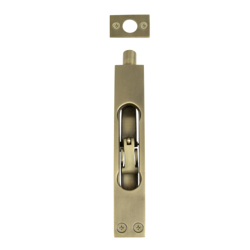 Heavy Duty Flushbolt H150mm x W25mm in Roman Brass