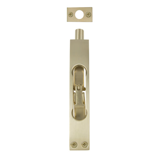 Heavy Duty Flushbolt H150mm x W25mm in Satin Brass Unlaquered