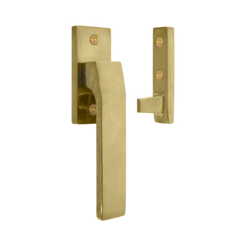 Qube Window Fastener in Polished Brass