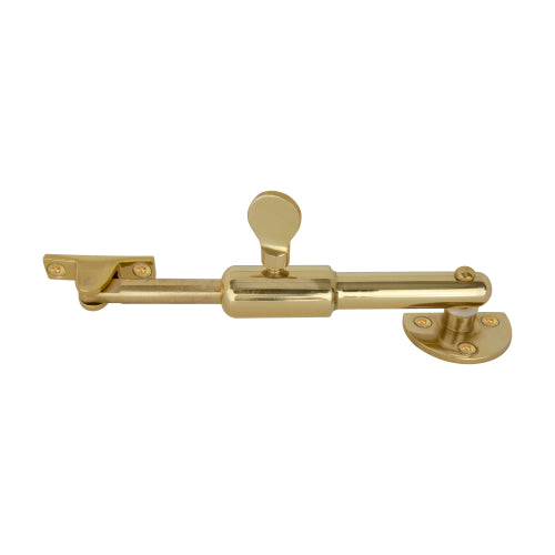 Windsor Restrictor Stay Round, white metal window restrictor with rounded design for added security and safety.