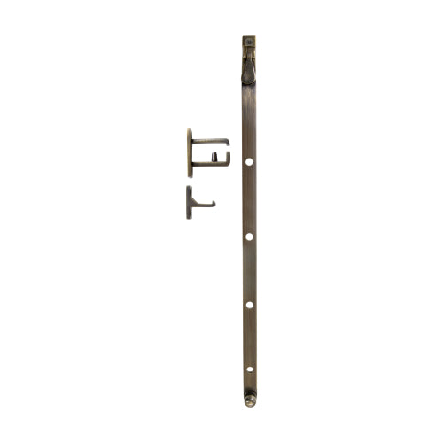 Windsor Casement Stay 300mm in black finish, metal window hardware with adjustable arm for secure window closure.