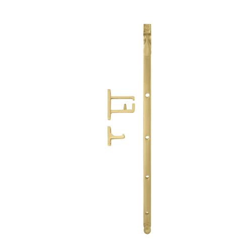 Windsor Casement Stay 300mm in matte black, showing the metal window latch with detailed design and mounting hardware.