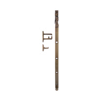 Windsor Casement Stay 300mm in black finish, showing the metal window stay with mounting screws and adjustable arm