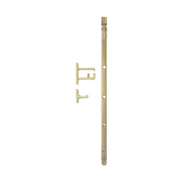 Windsor Casement Stay 300mm in white, showing the metal hinge and adjustable arm for window support and stability.