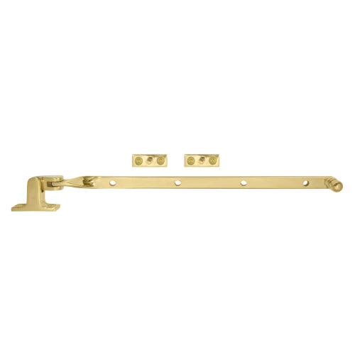 Fanlight Stay 300mm in Polished Brass Unlacquered