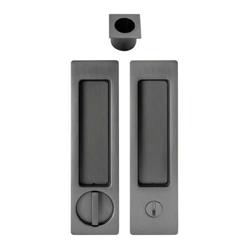 Windsor Cavity-Suite Ultra privacy set in green, featuring sleek cavity doors with modern hardware and concealed locking mechanisms.