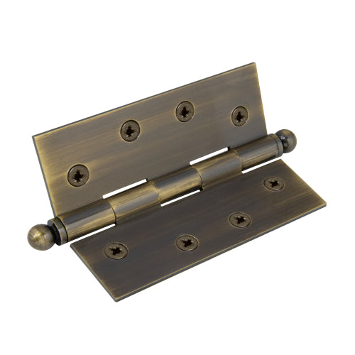 Brass Hinge, Loose Pin, Ball Tip, 101.6mm x 76.2mm in Brushed Bronze