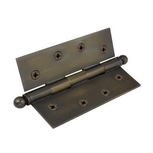 Brass Hinge, Loose Pin, Ball Tip, 101.6mm x 76.2mm in Oil Rubbed Bronze