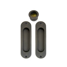 Sliding Door Flush Kit, inc. 2 x Flush Pulls 120mm x 34mm and 1 x Edge Pull Ø29 in Dark Roman Brass