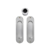 Sliding Door Flush Kit, inc. 2 x Flush Pulls 120mm x 34mm and 1 x Edge Pull Ø29 in Satin Chrome