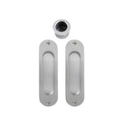 Sliding Door Flush Kit, inc. 2 x Flush Pulls 120mm x 34mm and 1 x Edge Pull Ø29 in Satin Chrome