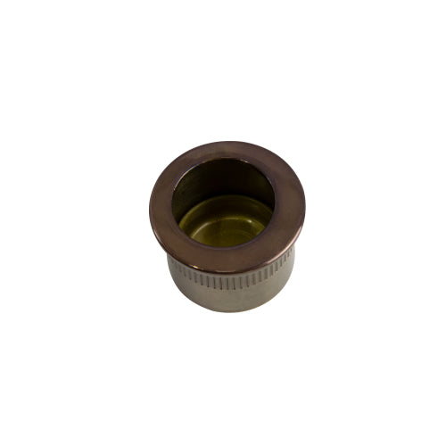 Windsor Circular Edge Pull handle, Ø29mm, with brushed brass finish, showcasing its sleek round design for cabinetry or furniture.