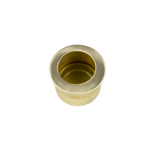 Circular Edge Pull, Ø29 in Satin Brass Unlaquered