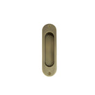 Single Flush Pull H120mm x W34mm in Roman Brass