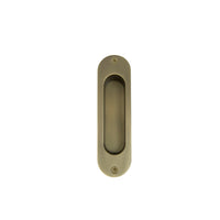 Single Flush Pull H120mm x W34mm in Roman Brass