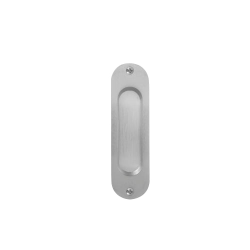 Single Flush Pull H120mm x W34mm in Satin Chrome