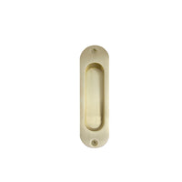 Single Flush Pull H120mm x W34mm in Satin Brass Unlaquered