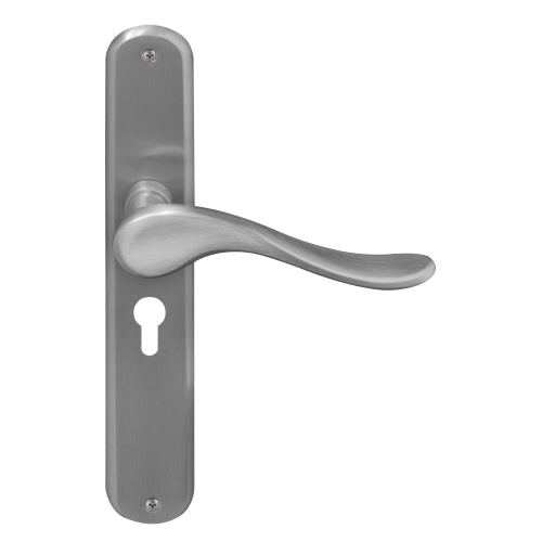 Haven Oval Backplate E48 Keyhole in Satin Chrome