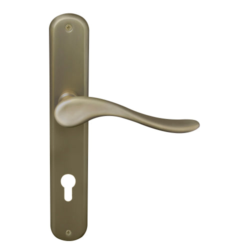 Haven Oval Backplate E85 Keyhole in Roman Brass