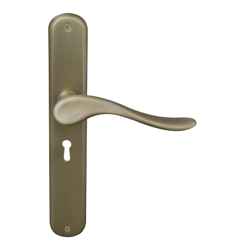 Haven Oval Backplate Std Keyhole in Roman Brass