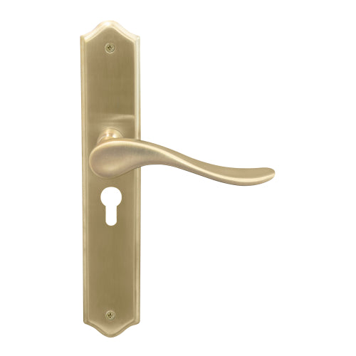 Haven Traditional Backplate E48 Keyhole in Satin Brass Unlaquered