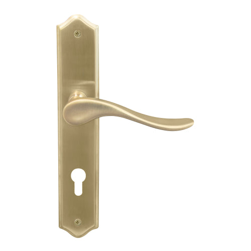 Haven Traditional Backplate E85 Keyhole in Satin Brass Unlaquered