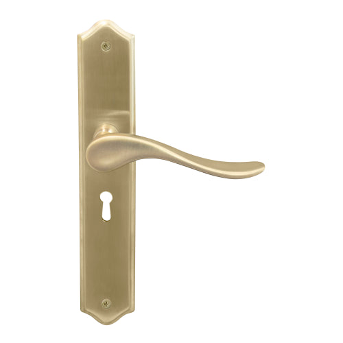 Haven Traditional Backplate Std Keyhole in Satin Brass Unlaquered