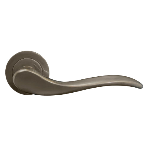 Hermitage 52mm Round Rose Lever Set in Natural Bronze