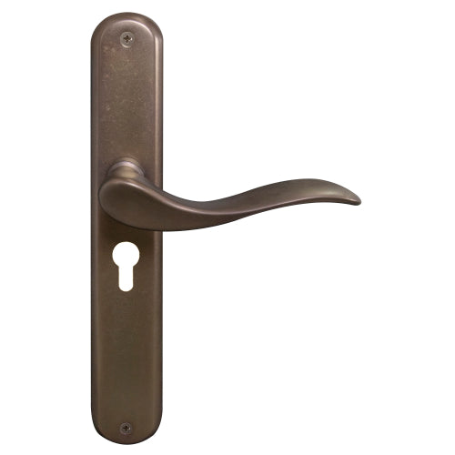 Hermitage Oval Backplate E48 Keyhole in Matt Antique Bronze