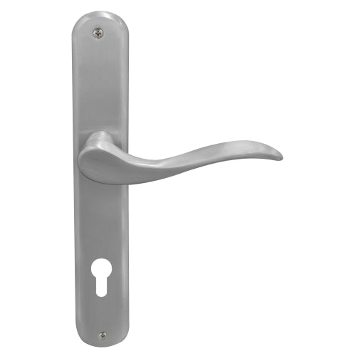 Hermitage Oval Backplate E85 Keyhole in Satin Chrome