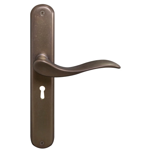 Hermitage Oval Backplate Std Keyhole in Matt Antique Bronze