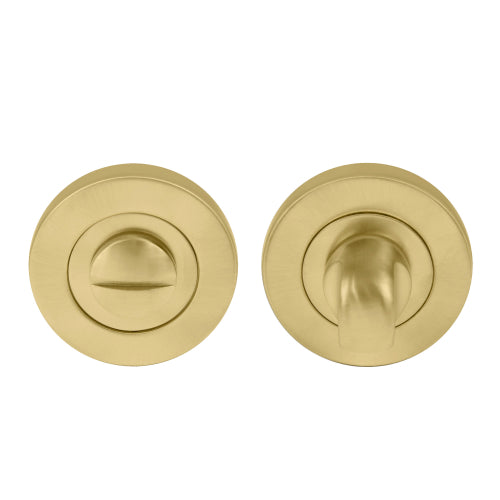 Privacy Turn & Release - 50mm Rose in Matt Satin Brass
