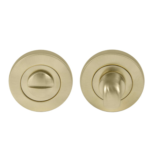 Privacy Turn & Release - 50mm Rose in Satin Brass Unlaquered