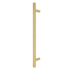 Windsor 8191, Round Profile, Brass Pull Handle Pair Round 400mm OA in Matt Satin Brass
