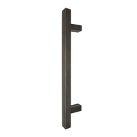 Windsor 8192, Square Profile, Brass Pull Handle Pair Square 300mm OA in Dark Roman Brass