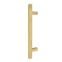 Windsor 8192, Square Profile, Brass Pull Handle Pair Square 300mm OA in Matt Satin Brass