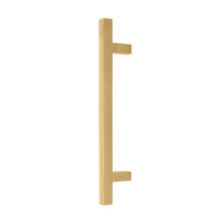 Windsor 8192, Square Profile, Brass Pull Handle Pair Square 300mm OA in Polished Brass Unlacquered