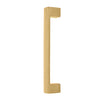 Windsor 8193, Square Profile, Brass Pull Handle Pair 235mm OA in Polished Brass Unlacquered