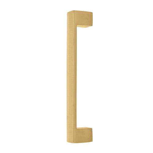 Windsor 8193, Square Profile, Brass Pull Handle Pair 235mm OA in Polished Brass Unlacquered