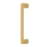 Windsor 8193, Square Profile, Brass Pull Handle Pair 235mm OA in Polished Brass Unlacquered