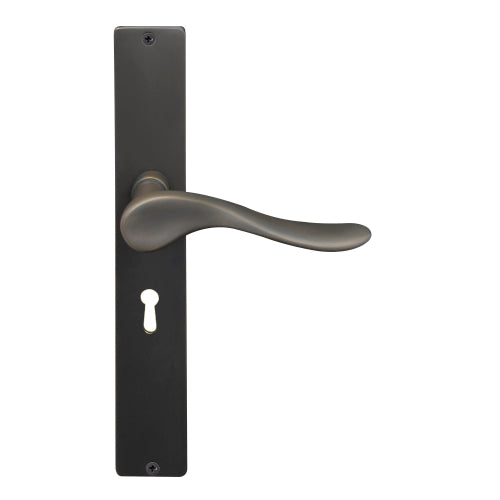 Haven Square Backplate Std Keyhole in Dark Roman Brass