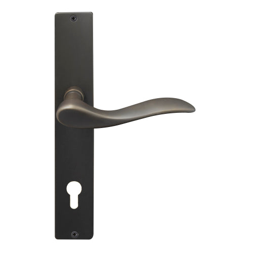 Hermitage Square Backplate E85 Keyhole in Dark Roman Brass