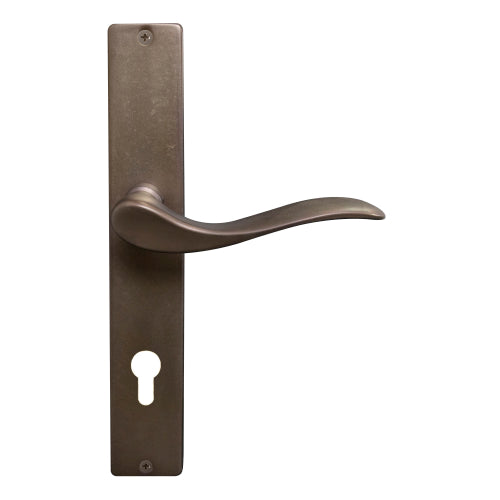 Hermitage Square Backplate E85 Keyhole in Matt Antique Bronze