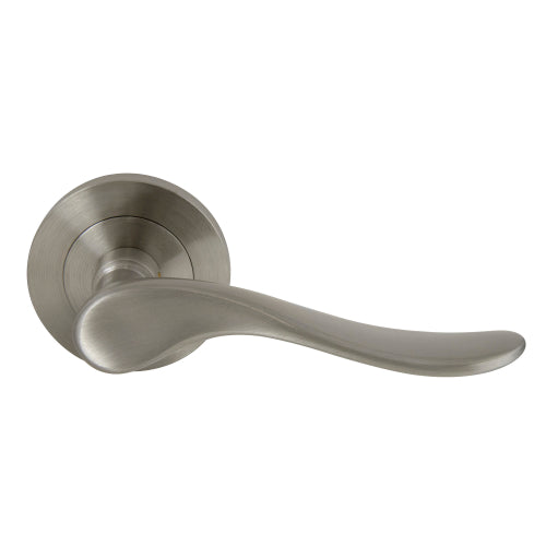 Haven 64mm Large Rose Lever Set in Brushed Nickel