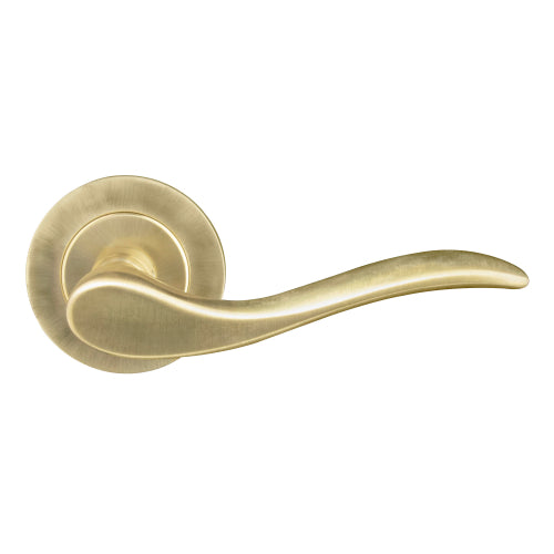 Hermitage 64mm Large Rose Lever Set in Satin Brass Unlaquered