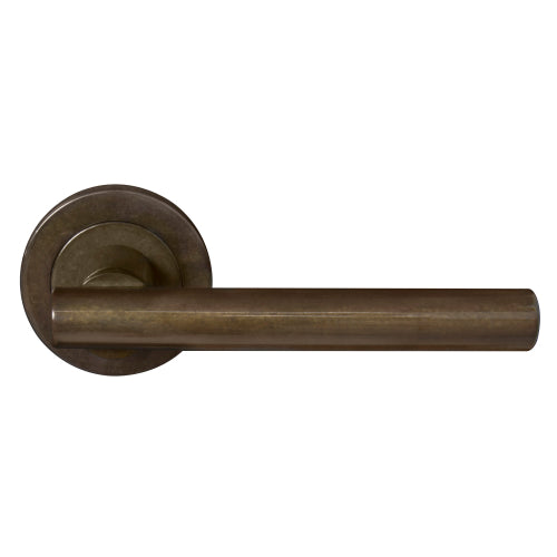 Charleston 52mm Round Rose Lever Set in Antique Bronze
